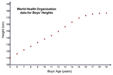 Average Heights of Boys (WHO data)